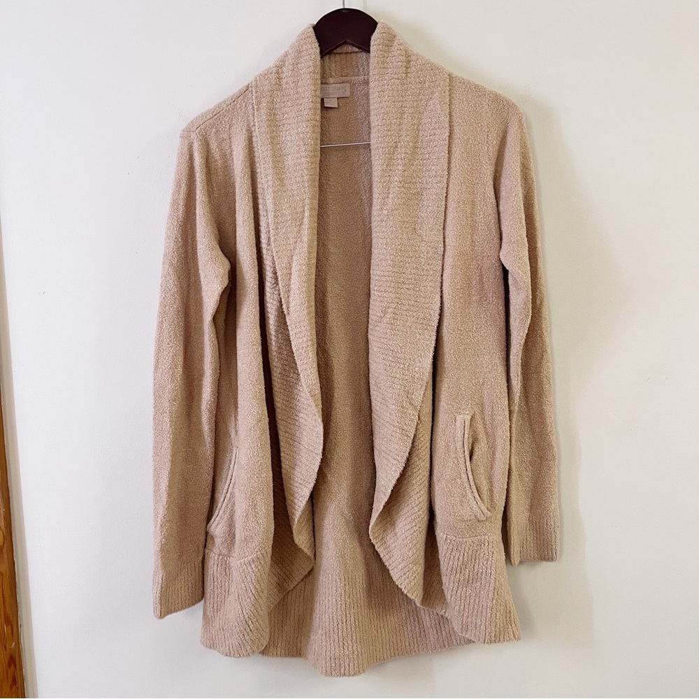 Barefoot Dreams CozyChic Lite Circle Cardigan in Tan Size Medium